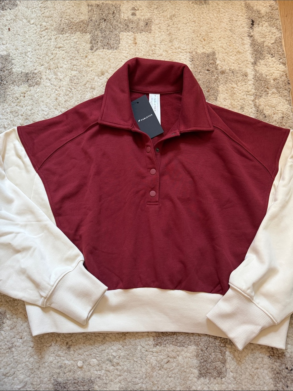 NWT Fabletics Year Round Terry Snap Front Sweatshirt Size small